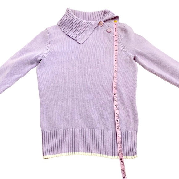 Old Navy Perfect Fit Purple & White Stripe Detail Envelope Button Sweater,Size S - Picture 7 of 11